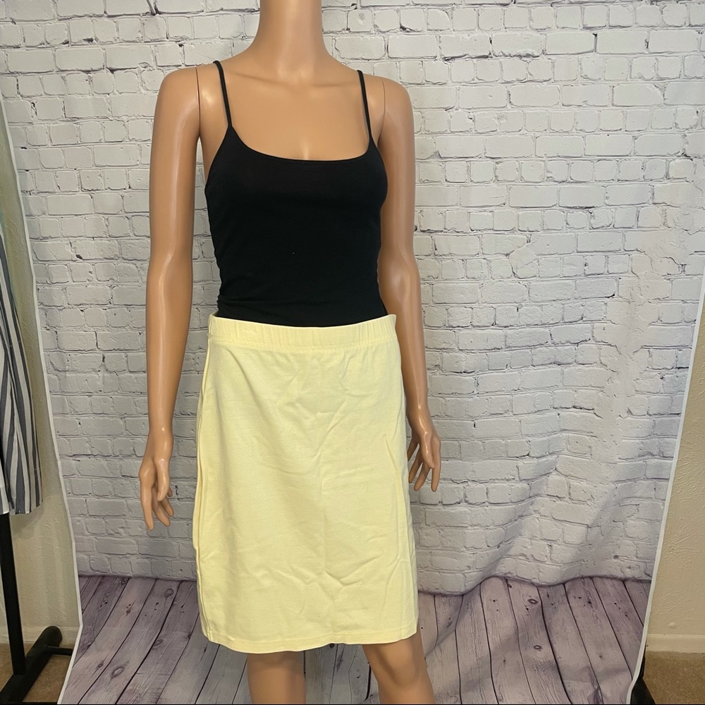 Saks size large Vintage Baby Yellow High Waist Stretch pencil Skirt